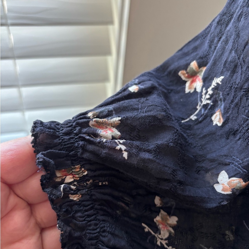 Joie Floral Midi Dress S Navy Boho Wedding Guest Dress NWOT - Picture 12 of 12